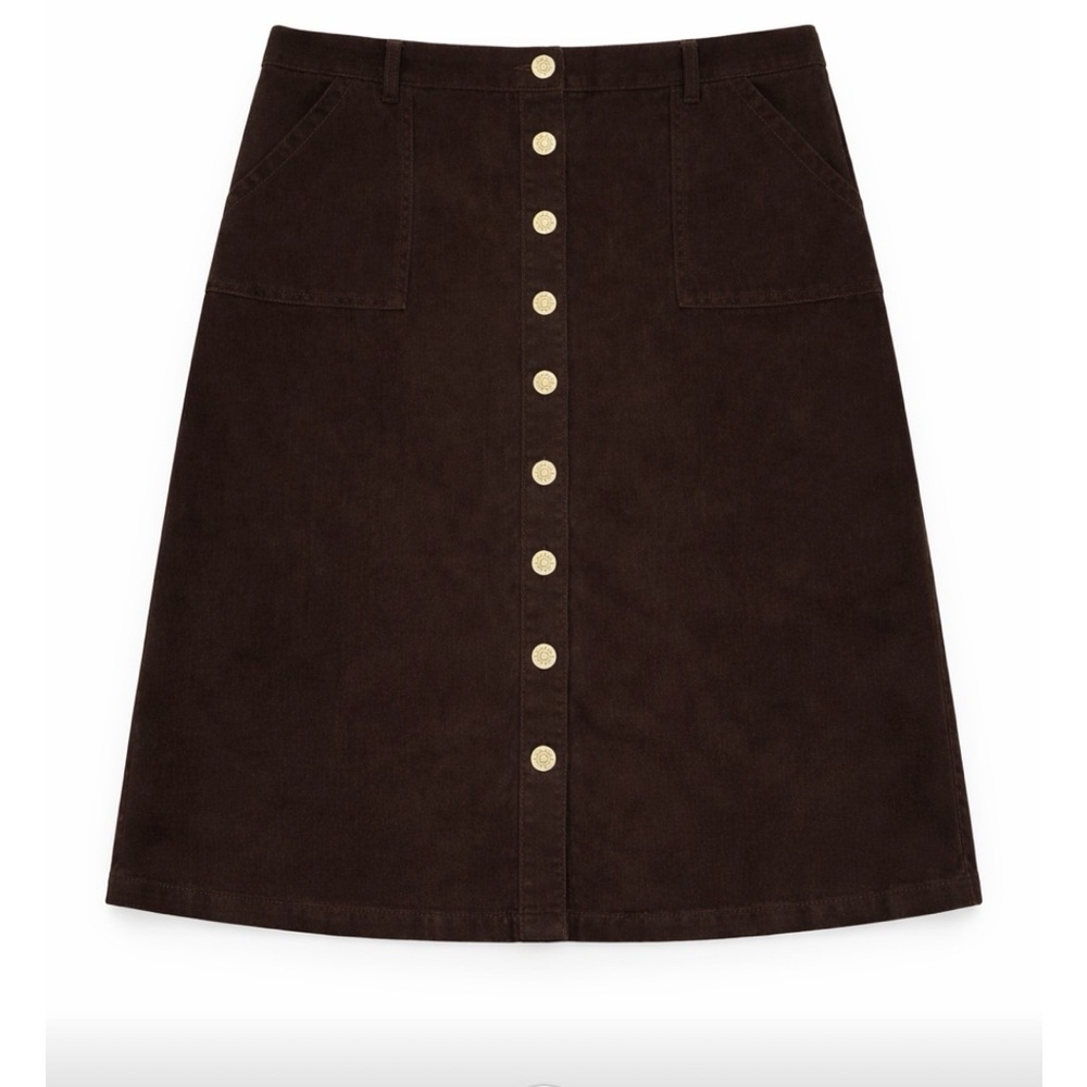 NWT Black Button-Down Corduroy Skirt
